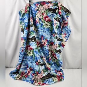 Royal Creations Hawaii Tropical Flowers Ocean Sarong Wrap One Size